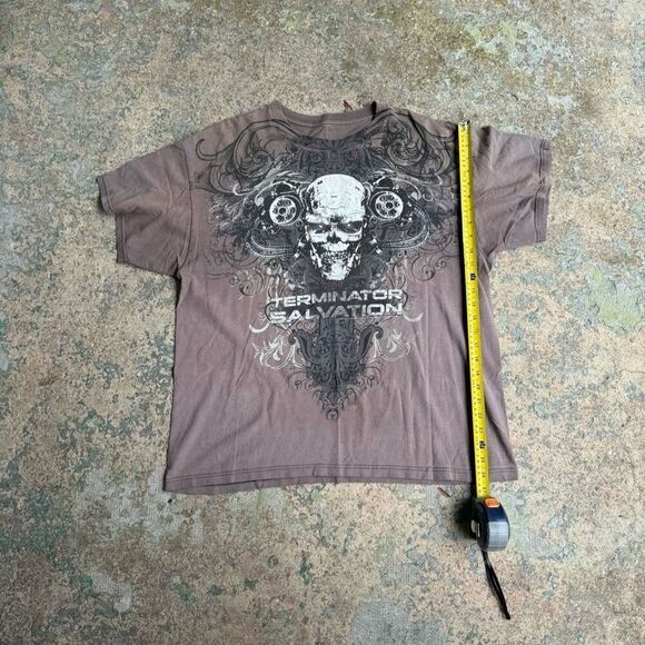 Terminator Salvation Movie Promo Skeleton Skull Y2K Shirt - Picture 1 of 3